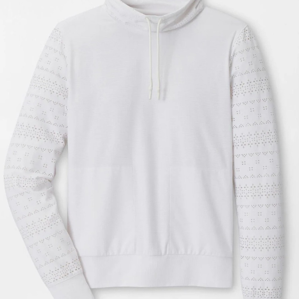 Peter Millar White Eyelit Pullover NBA Edition